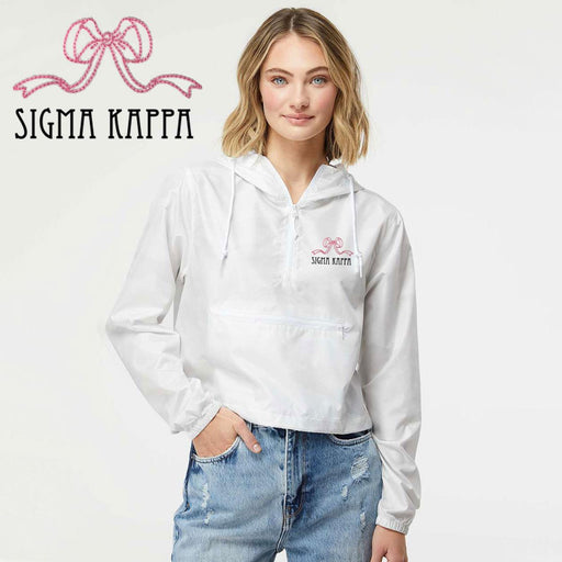 Sigma Kappa Sigma Kappa Lightweight Quarter-Zip Pullover Crop Windbreaker