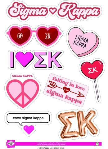 Sigma Kappa Love Theme Stickers Sigma Kappa Love Theme Stickers