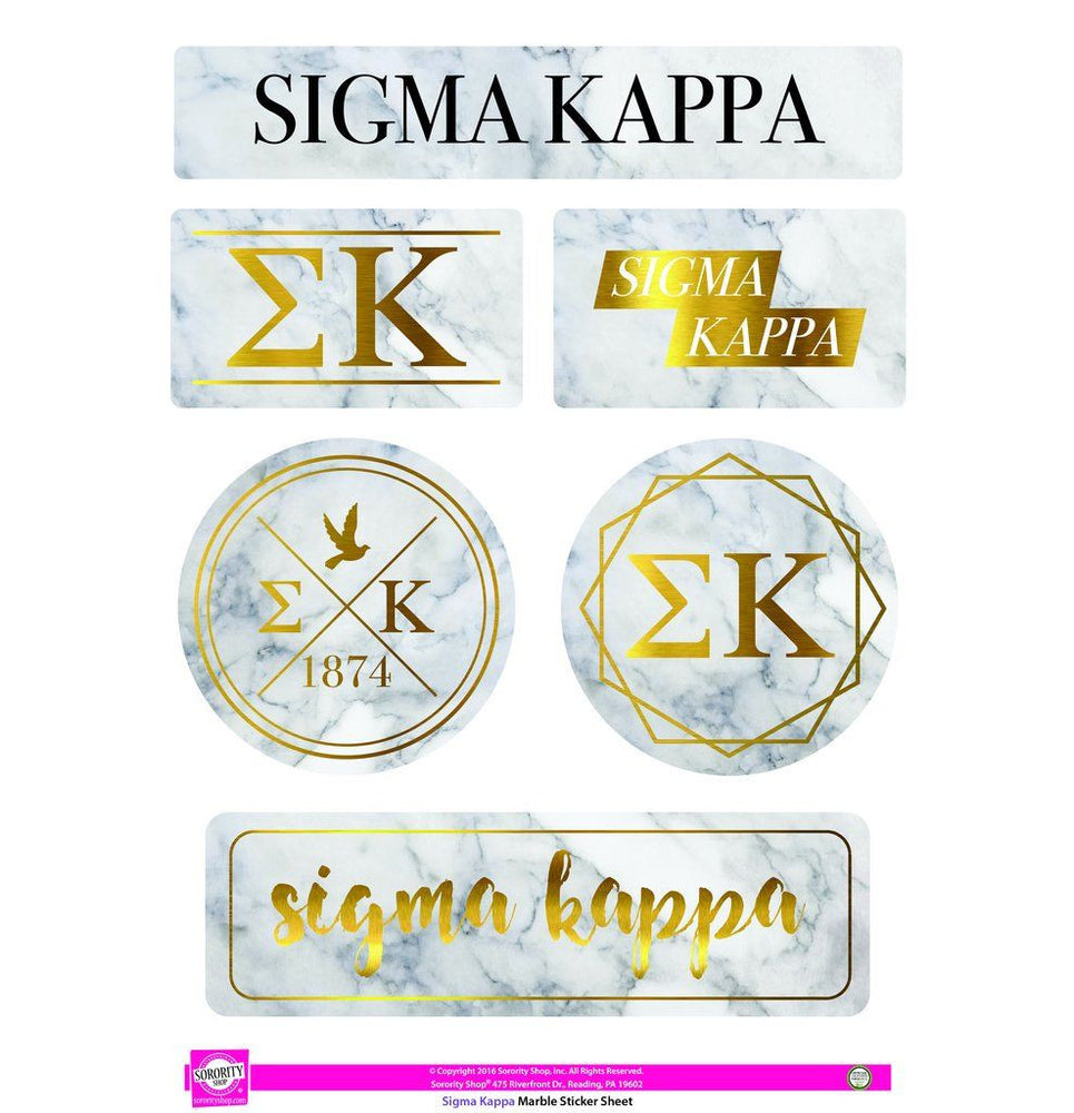 Sigma Kappa Marble Sticker Sheet Sigma Kappa Marble Sticker Sheet