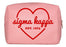 Sigma Kappa Pink With Red Heart Makeup Bag Sigma Kappa Pink with Red Heart Makeup Bag