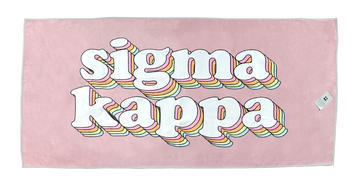 Sigma Kappa Plush Retro Beach Towel Sigma Kappa Plush Retro Beach Towel