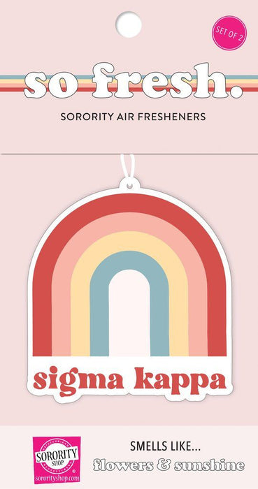 Sigma Kappa Rainbow Retro Air Freshener Flowers & Sunshine Scent Sigma Kappa Rainbow Retro Air Freshener - Flowers & Sunshine Scent