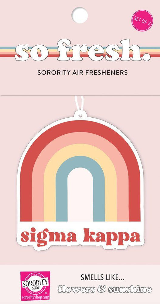 Sigma Kappa Rainbow Retro Air Freshener Flowers & Sunshine Scent Sigma Kappa Rainbow Retro Air Freshener - Flowers & Sunshine Scent