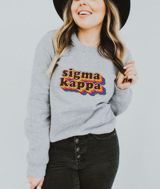 Sigma Kappa Sigma Kappa Retro Maya Crewneck Sweatshirts