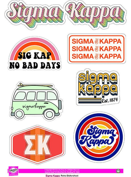 Sigma Kappa Retro Sticker Sheet