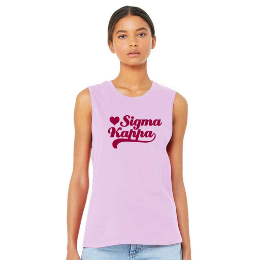 Sigma Kappa Sigma Kappa Tail Heart Bella + Canvas Muscle Tank