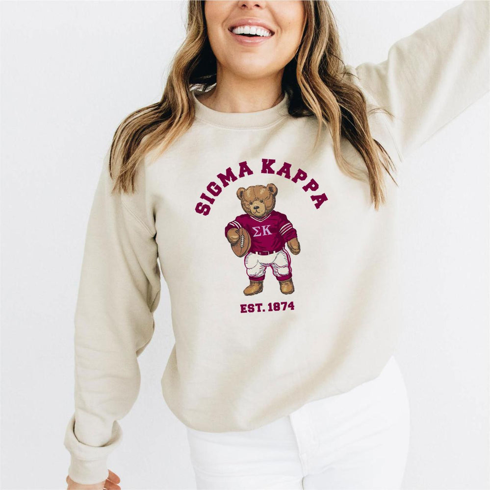 Sigma Kappa Teddy Bear Crewneck Sweatshirt Sigma Kappa Teddy Bear Crewneck Sweatshirt