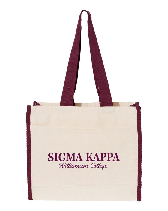 Sigma Kappa Tote With Contrast Color Handles Sigma Kappa Tote with Contrast-Color Handles