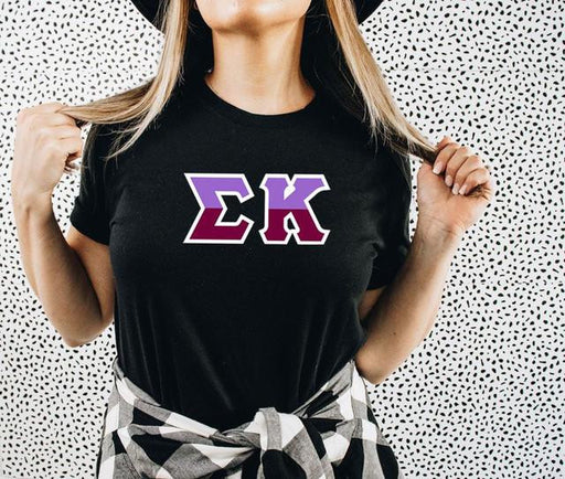 Sigma Kappa Sigma Kappa Two Toned Greek Lettered T-shirts