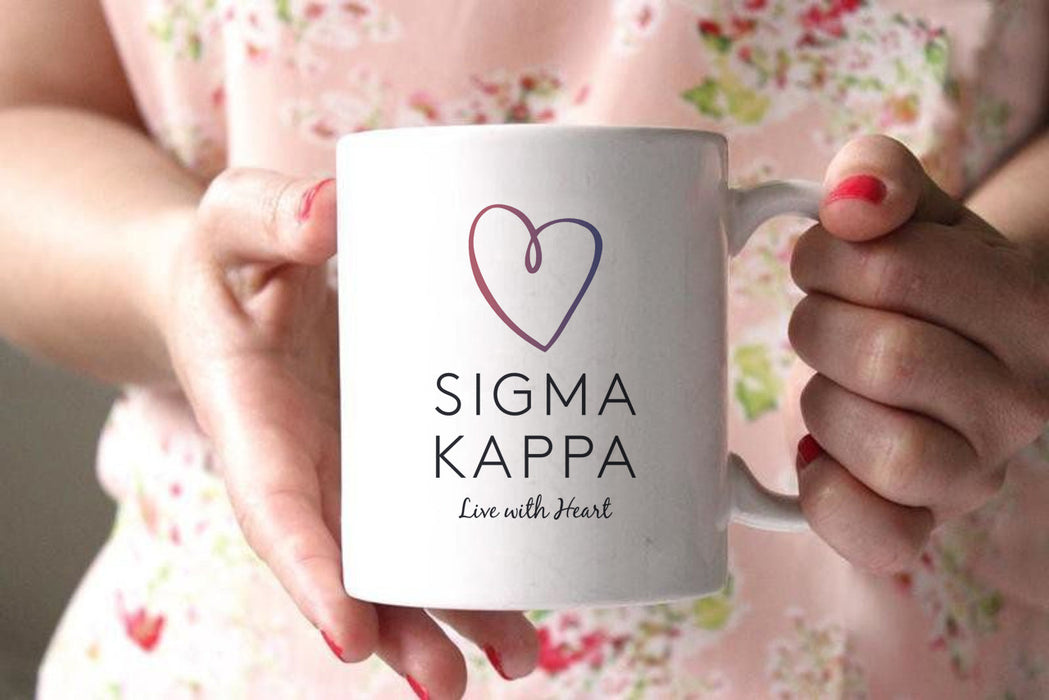 Sigma Kappa White Mascot Coffee Mug Personalized! Sigma Kappa White Mascot Coffee Mug - Personalized!