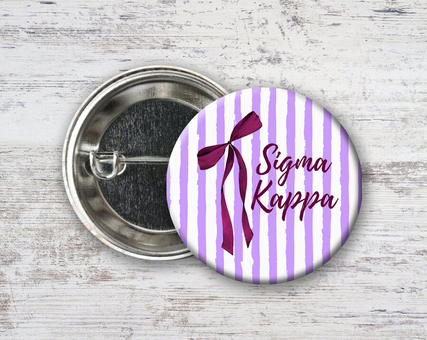Sigma Kappa Stripes & Bows Pin Buttons Sigma Kappa Stripes & Bows Pin Buttons