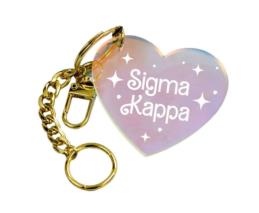 Sigma Kappa Iridescent Heart Keychain Sigma Kappa Iridescent Heart Keychain