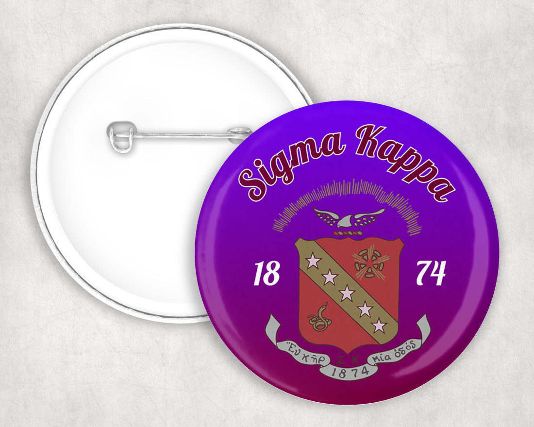 Sigma Kappa Classic Crest Pin Buttons Sigma Kappa Classic Crest Pin Buttons