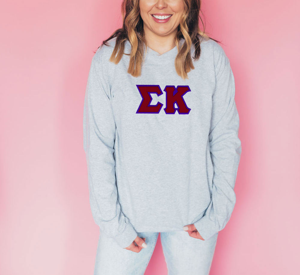 Discount Sigma Kappa Lettered Long Sleeve Tee DISCOUNT Sigma Kappa Lettered Long Sleeve Tee