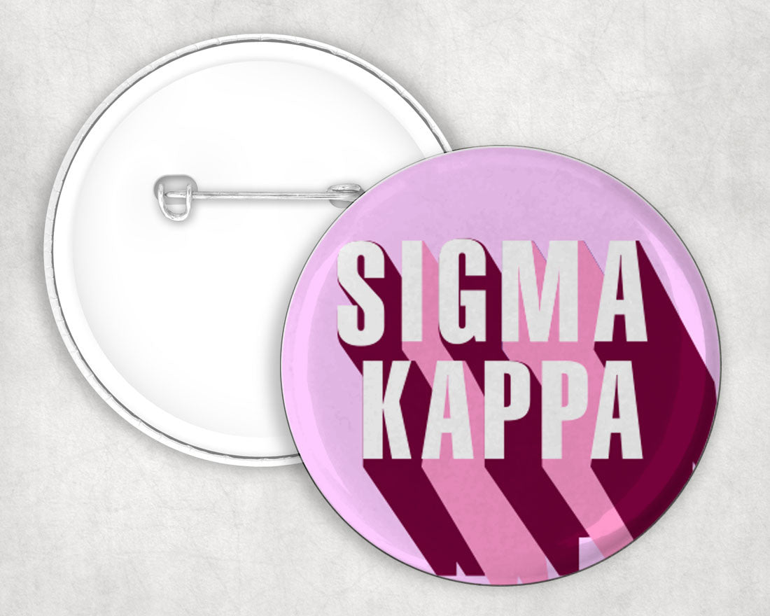 Sigma Kappa 3d Button Pin Buttons Sigma Kappa 3D Button Pin Buttons