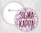 Sigma Kappa Floral Text Pin Buttons Sigma Kappa floral-text Pin Buttons