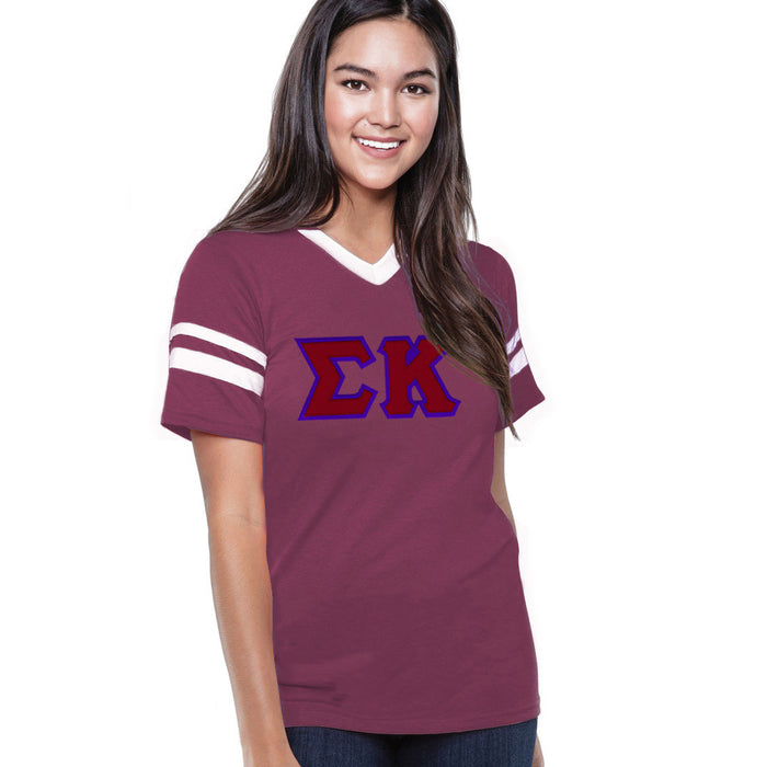 Discount Sigma Kappa Jersey With Greek Applique Letters DISCOUNT-Sigma Kappa Jersey With Greek Applique Letters