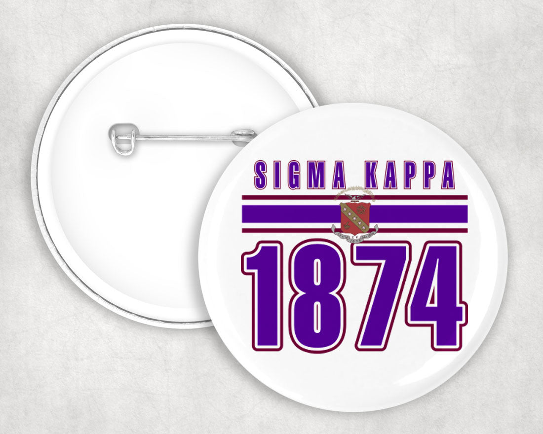 Sigma Kappa Stripe Est Pin Buttons Sigma Kappa Stripe Established Pin Buttons