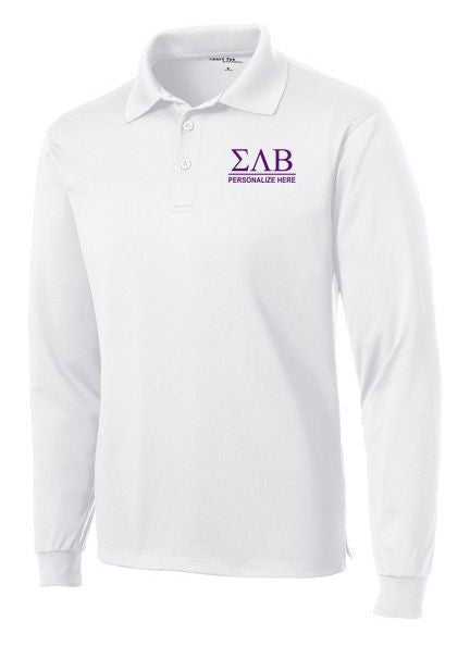Sigma Lambda Beta $35 World Famous Long Sleeve Dry Fit Polo 2 Sigma Lambda Beta-World Famous Long Sleeve Dry Fit Polo-2