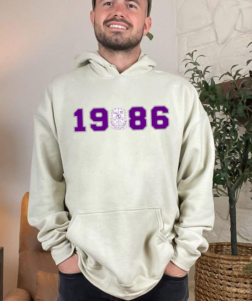 Sigma Lambda Beta Crest Year Hooded Sweatshirt Sigma Lambda Beta Crest Year Hooded Sweatshirt