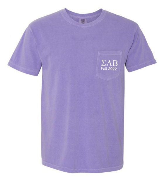 Sigma Lambda Beta Greek Letter Comfort Colors Pocket Tee Sigma Lambda Beta Greek Letter Comfort Colors Pocket Tee