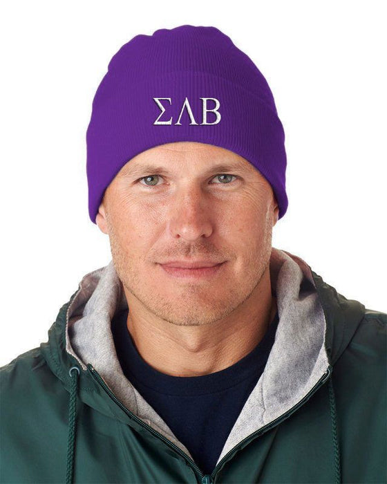 Sigma Lambda Beta Greek Letter Knit Cap Sigma Lambda Beta Greek Letter Knit Cap