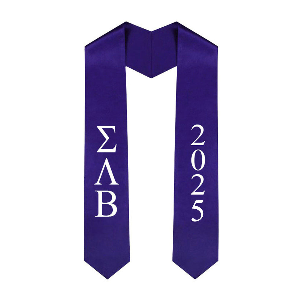 Sigma Lambda Beta Greek Lettered Graduation Sash Stole With Year Best Value Sigma Lambda Beta Greek Lettered Graduation Sash Stole With Year - Best Value
