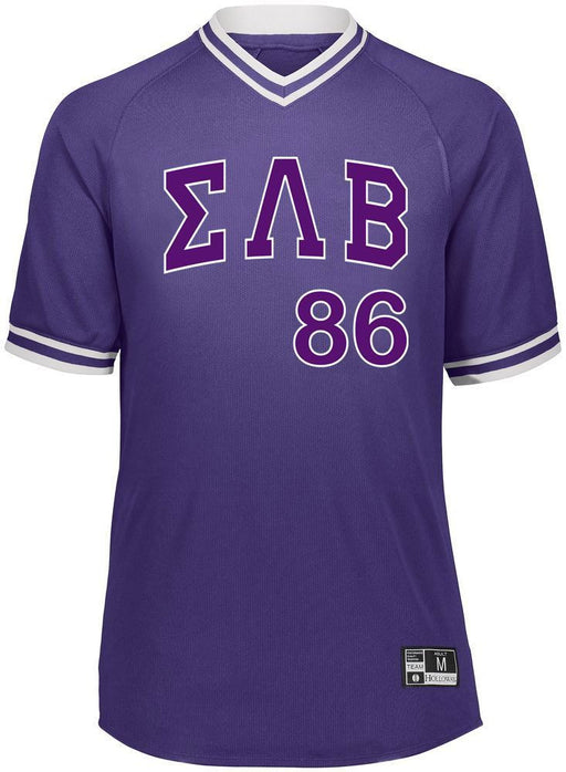 Sigma Lambda Beta Retro V-Neck Baseball Jersey