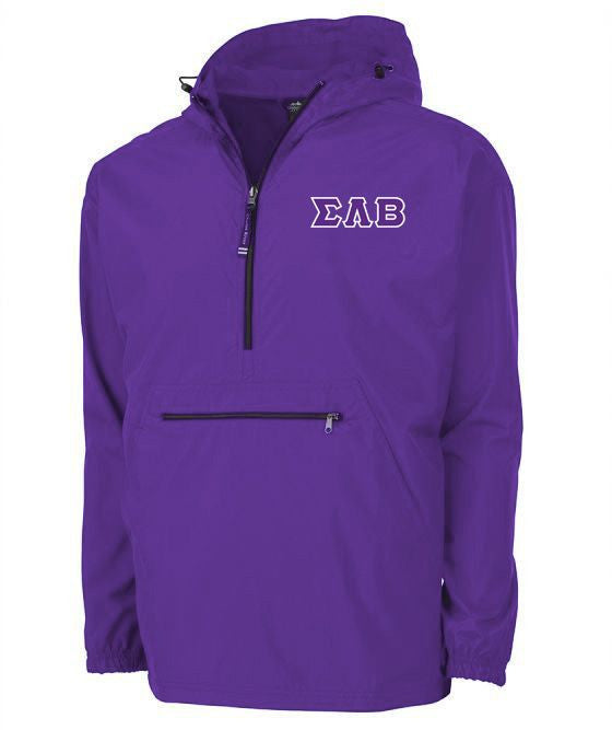 Sigma Lambda Beta Tackle Twill Lettered Pack N Go Pullover Sigma Lambda Beta Tackle Twill Lettered Pack N Go Pullover