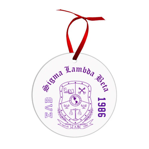 Sigma Lambda Beta Crest & Year Circle Ornaments