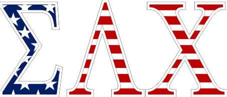 Sigma Lambda Chi American Flag Greek Letter Sticker - 2.5