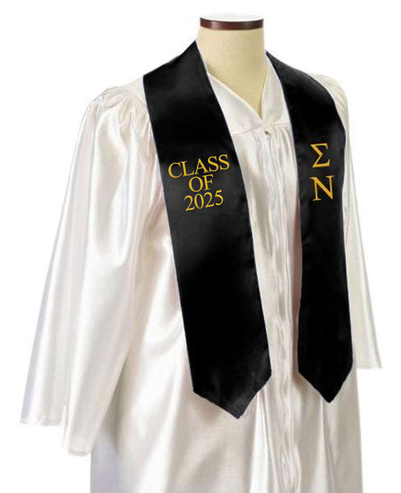Sigma Nu Embroidered Graduation Sash Stole Sigma Nu Embroidered Graduation Sash Stole