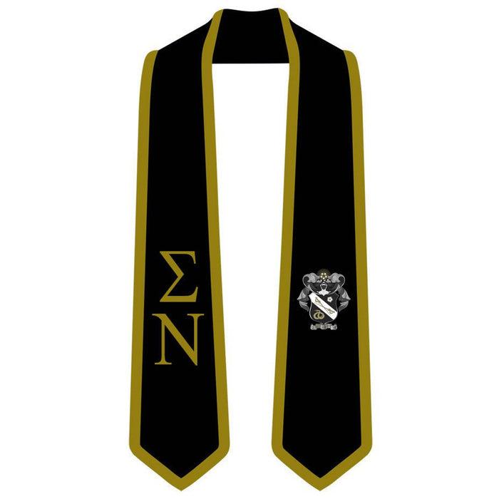 Discount Sigma Nu Greek 2 Tone Lettered Graduation Sash Stole DISCOUNT-Sigma Nu Greek 2 Tone Lettered Graduation Sash Stole