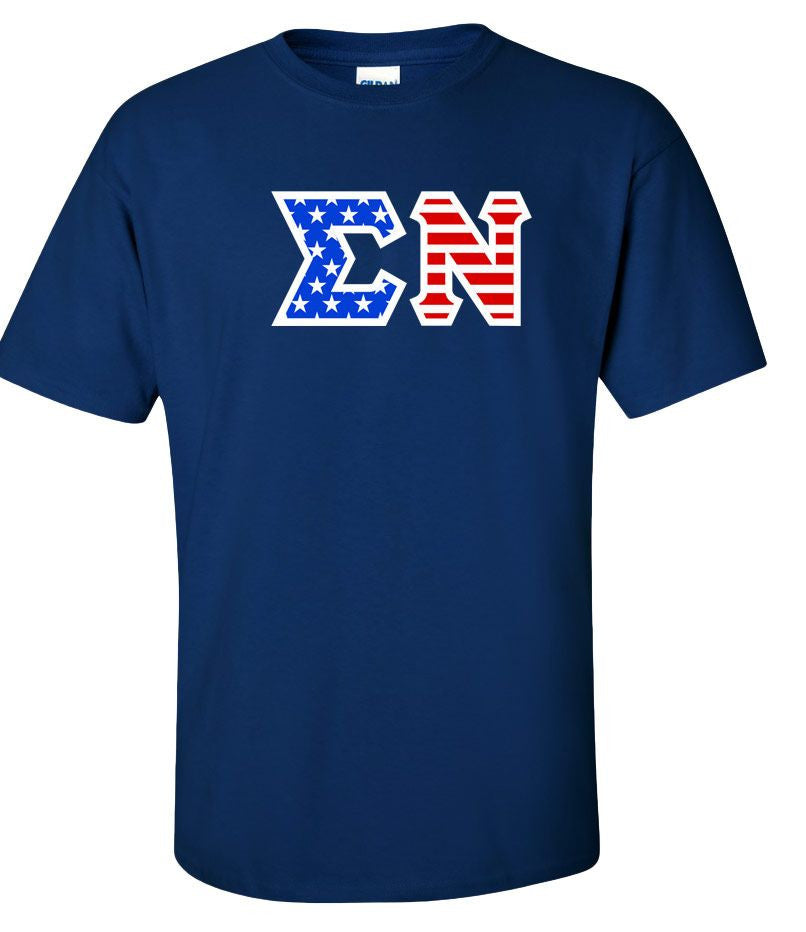 Discount Sigma Nu Greek Letter American Flag Tee DISCOUNT-Sigma Nu Greek Letter American Flag Tee