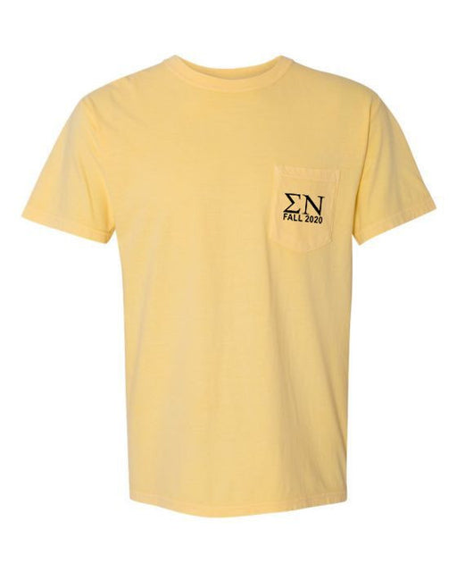 Sigma Nu Sigma Nu Greek Letter Comfort Colors Pocket Tee