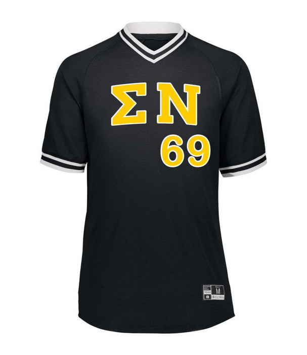 Sigma Nu Retro V Neck Baseball Jersey Sigma Nu Retro V-Neck Baseball Jersey