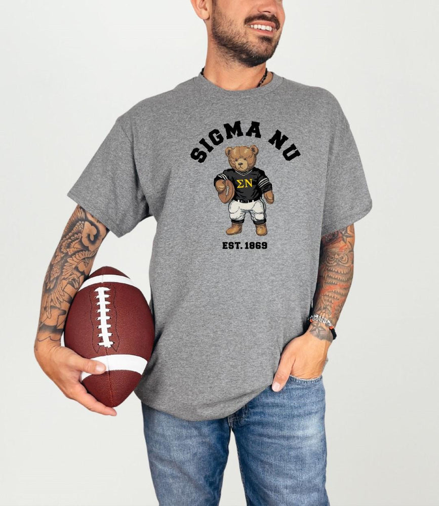 Sigma Nu Teddy Bear Football T Shirt Sigma Nu Teddy Bear Football T-Shirt