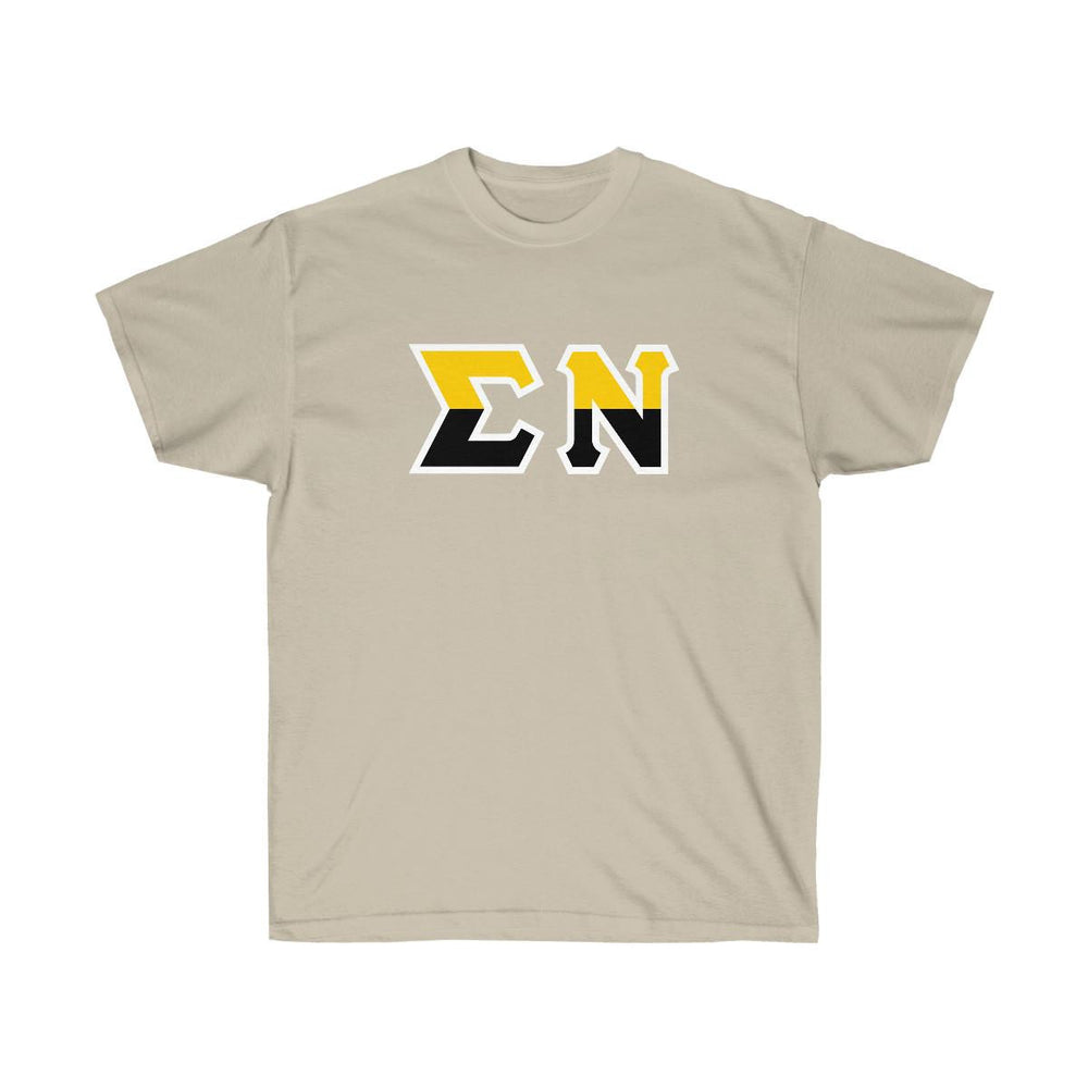 Printify Sigma Nu Two Toned Greek Lettered T Shirts Sigma Nu Two Toned Greek Lettered T-shirts