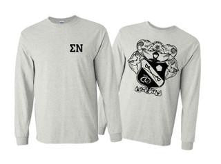 Printify Sigma Nu World Famous Crest Long Sleeve T Shirt Sigma Nu World Famous Crest Long Sleeve T-Shirt