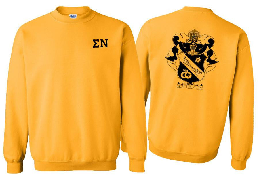 Printify Sigma Nu World Famous Crest Shield Crewneck Sweatshirts Sigma Nu World Famous Crest - Shield Crewneck Sweatshirts