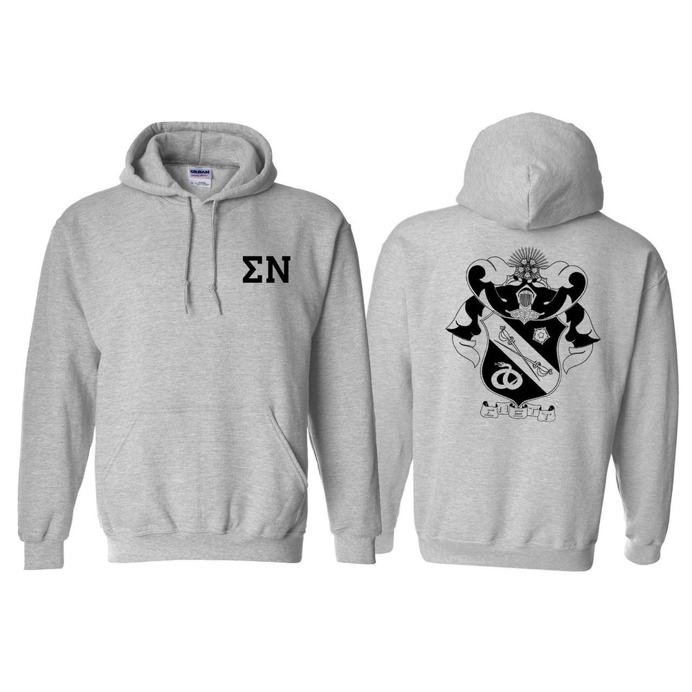 Printify Sigma Nu World Famous Crest Shield Hooded Sweatshirts Sigma Nu World Famous Crest - Shield Hooded Sweatshirts