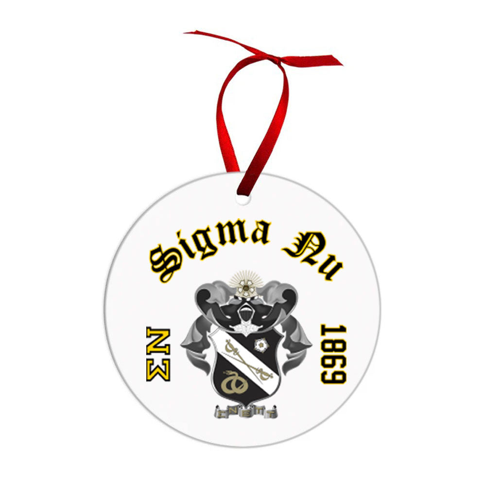 Sigma Nu Crest & Year Circle Ornaments Sigma Nu Crest & Year Circle Ornaments