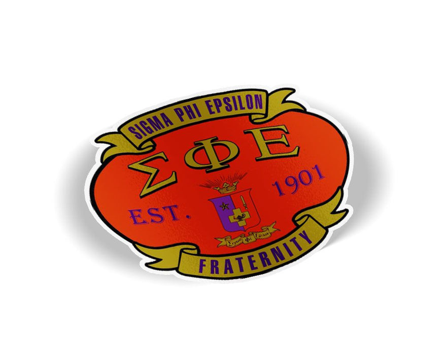 Sigma Phi Epsilon Banner Crest Shield Decal Sigma Phi Epsilon Banner Crest - Shield Decal