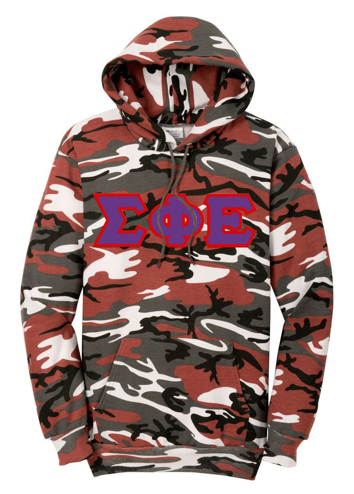 Discount Sigma Phi Epsilon Camo Pullover Hooded Sweatshirt DISCOUNT-Sigma Phi Epsilon Camo Pullover Hooded Sweatshirt