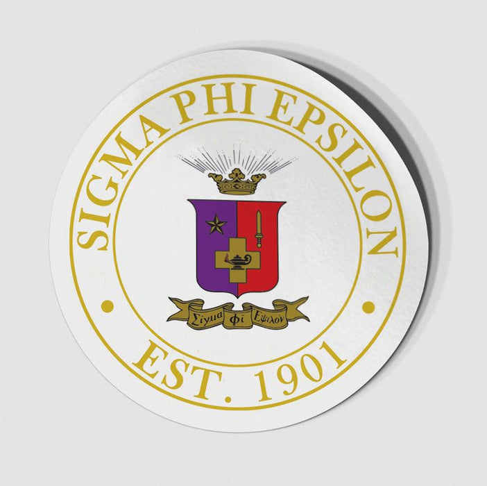 Sigma Phi Epsilon Circle Crest Shield Decal Sigma Phi Epsilon Circle Crest - Shield Decal