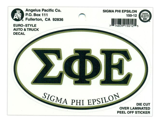 Sigma Phi Epsilon Euro Decal Oval Sticker Sigma Phi Epsilon Euro Decal Oval Sticker