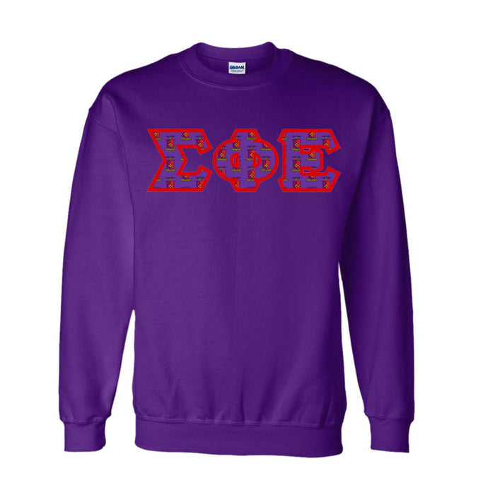 Sigma Phi Epsilon Fraternity Crest Shield Twill Letter Crewneck Sweatshirt Sigma Phi Epsilon Fraternity Crest - Shield Twill Letter Crewneck Sweatshirt