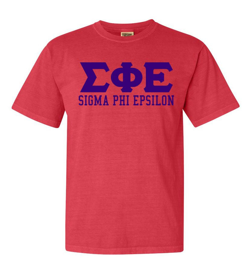 Sigma Phi Epsilon Greek Custom Comfort Colors Heavyweight T Shirt Sigma Phi Epsilon Greek Custom Comfort Colors Heavyweight T-Shirt