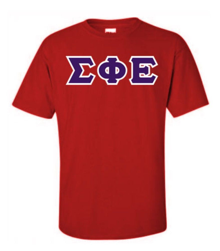 Sigma Phi Epsilon Lettered T Shirt Sigma Phi Epsilon Lettered T-Shirt