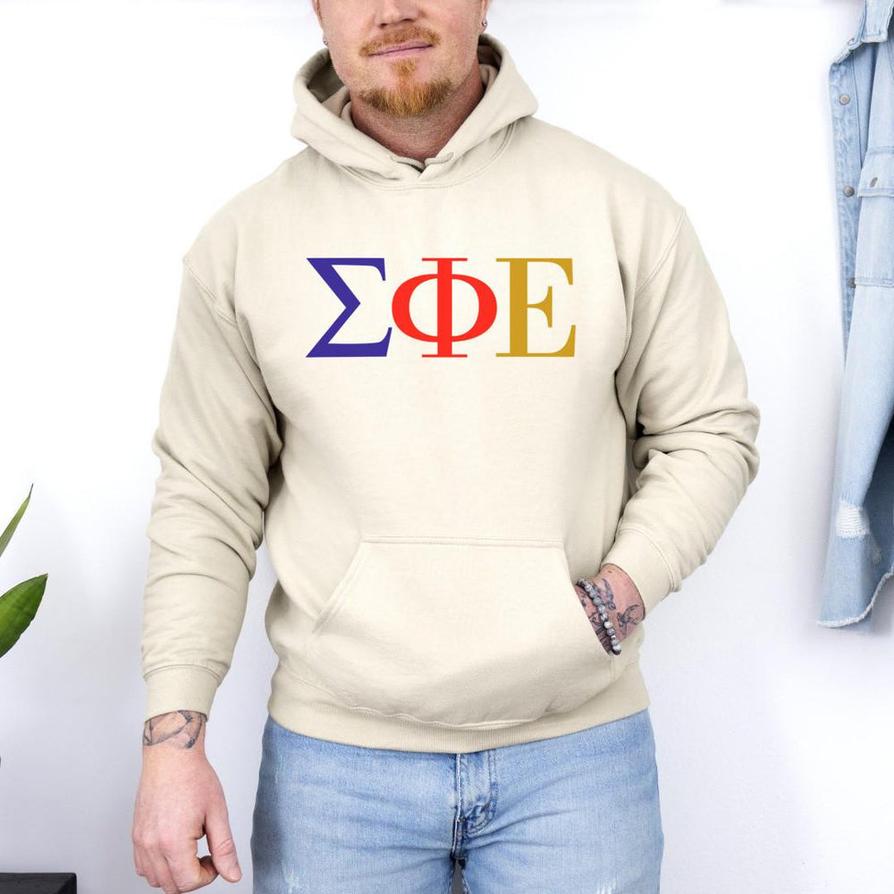 Printify Sigma Phi Epsilon Logo Hooded Sweatshirts Sigma Phi Epsilon Logo Hooded Sweatshirts